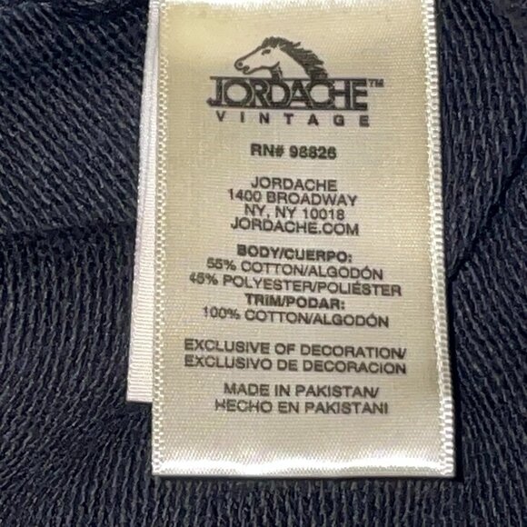 Jordache Vintage Adam Mixed Fabric Black and Blue Denim Hoodie Size L - Picture 9 of 13